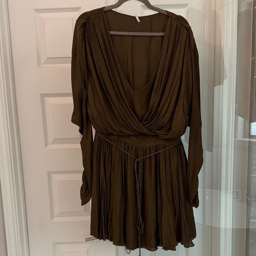 Free People Green Long Sleeve Dress